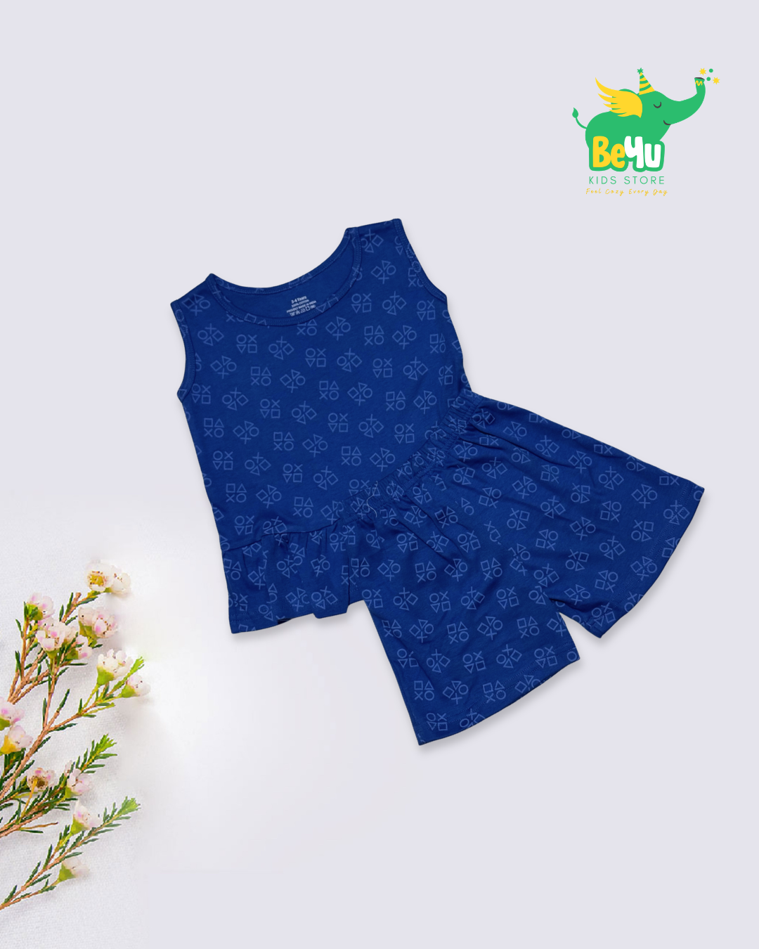 Sleeveless Co-ord Set Girls - Geometric