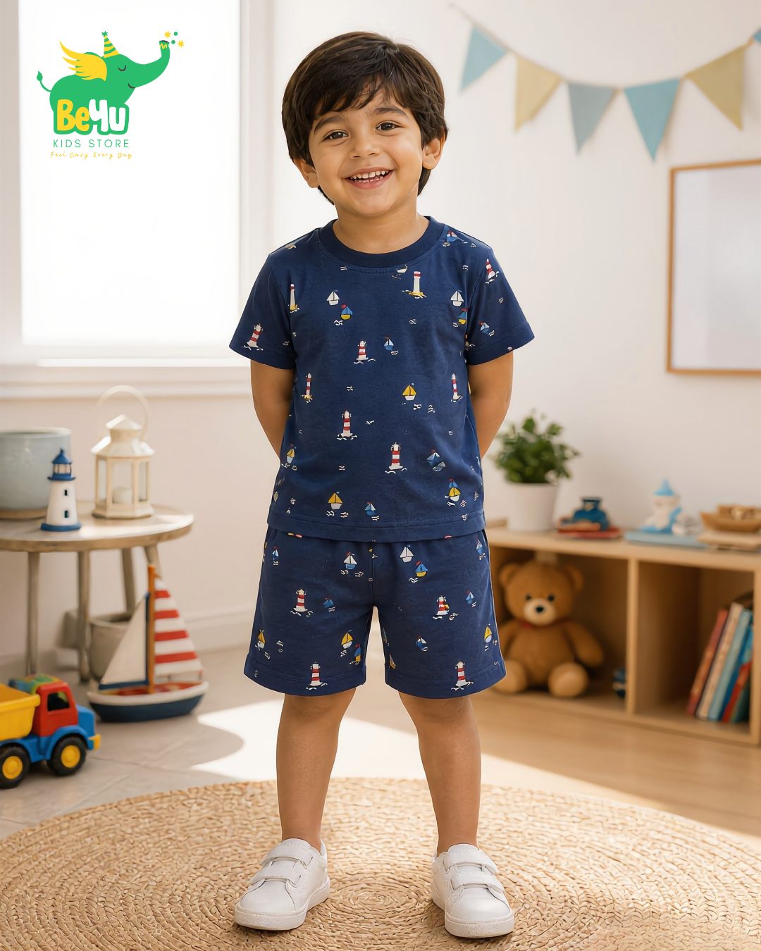 Kids Co-ord Set - Boys & Girls - Navy Blue Sailor