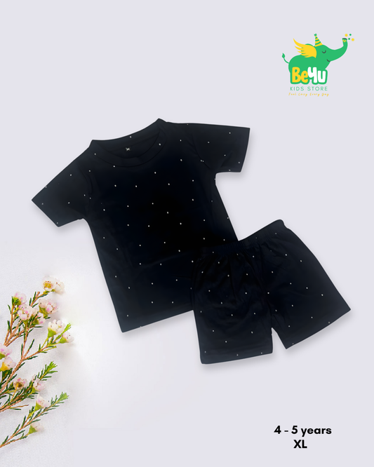 Kids Co-ord Set - Boys & Girls - Black Polka Dots