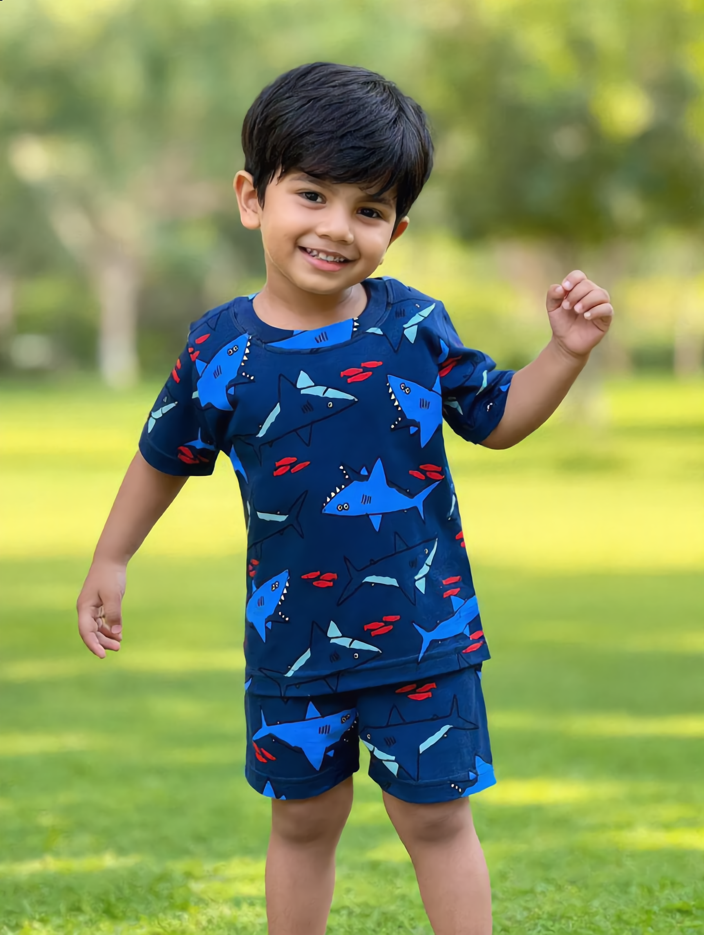 Kids Co-ord Set - Boys & Girls - Blue Shark