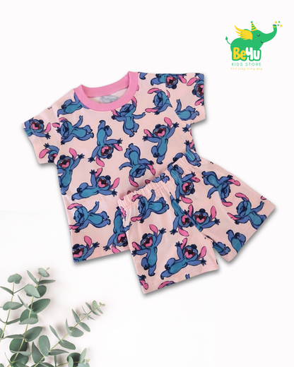 Kids Co-ord Set - Pink Stitch