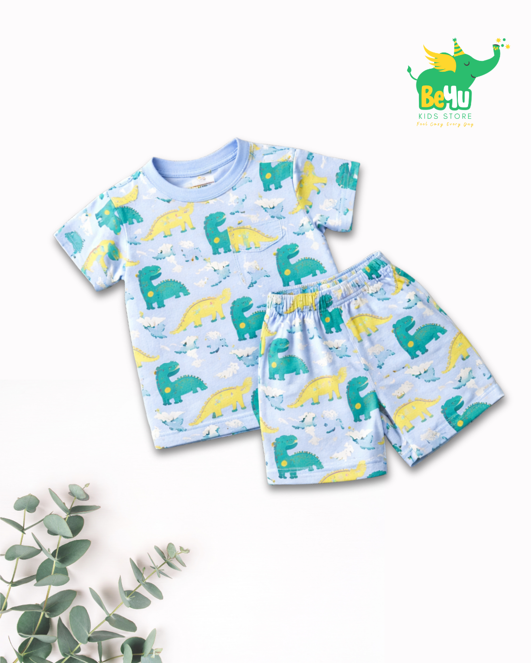 Kids Co-ord Set - Boys & Girls -  Green Dino