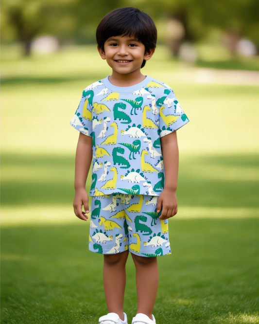 Kids Co-ord Set - Boys & Girls -  Green Dino