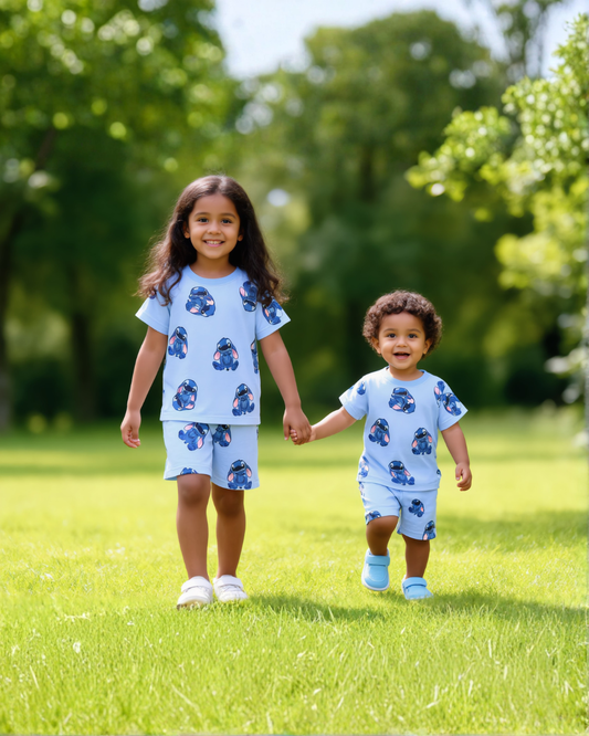 Kids Co-ord Set - Boys & Girls - Blue Stitch