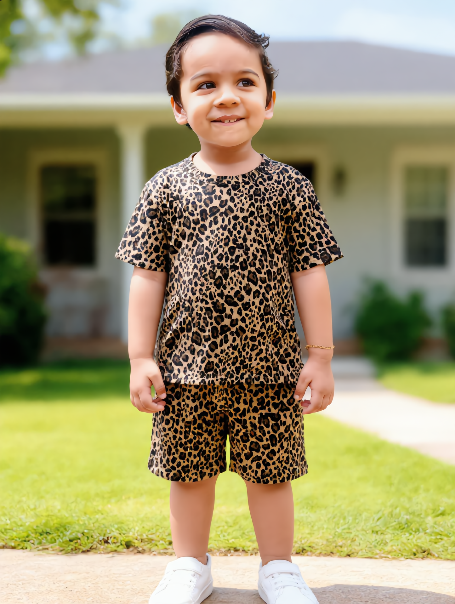 Kids Co-ord Set - Brown Tiger Print