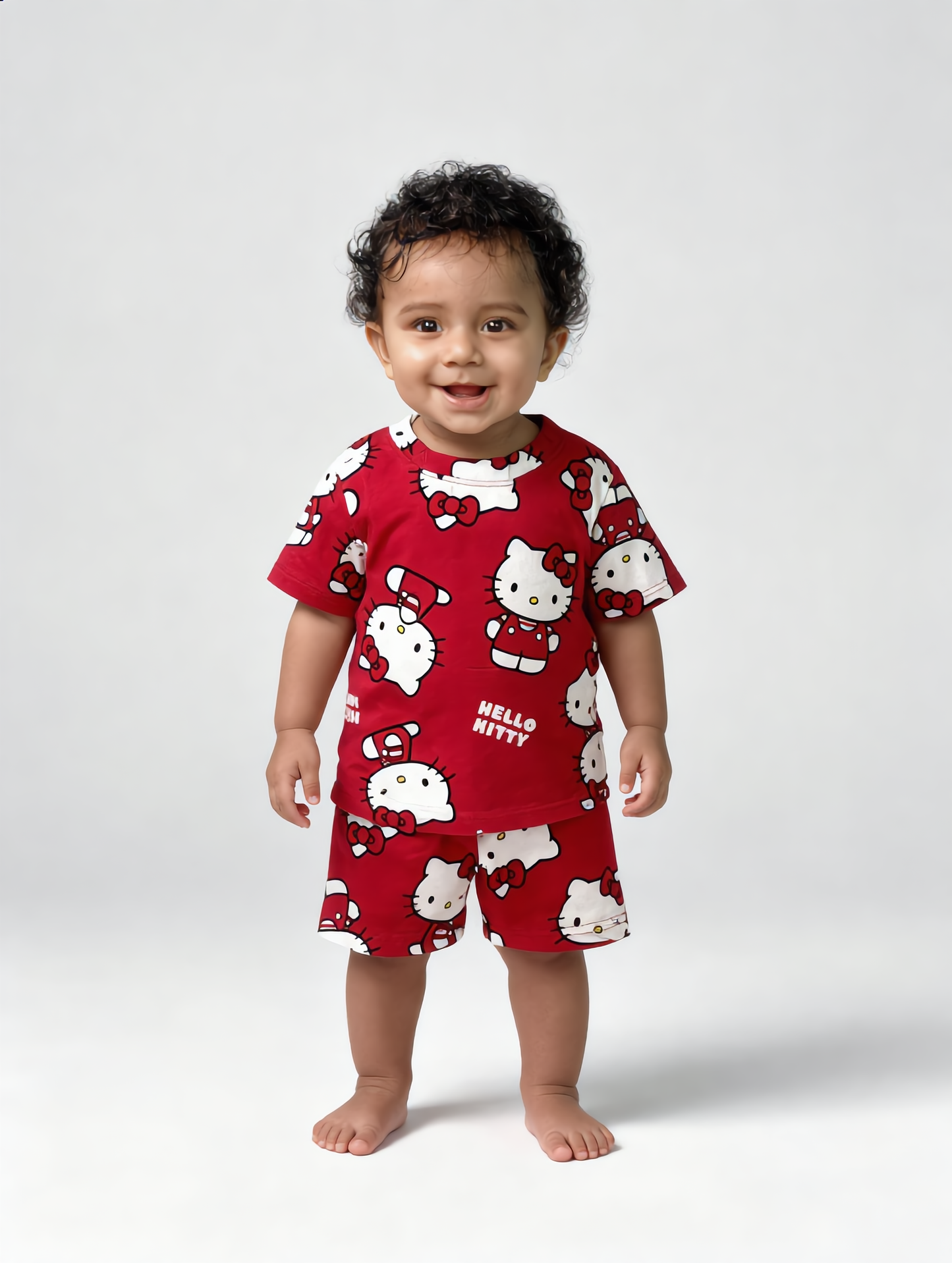 Kids Co-ord Set - Boys & Girls - Red Kitty
