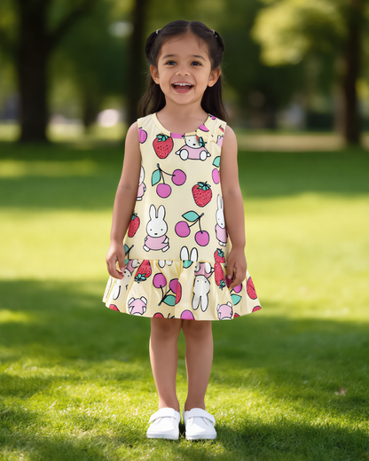 Sleeveless Frock - Bunny & Strawberry