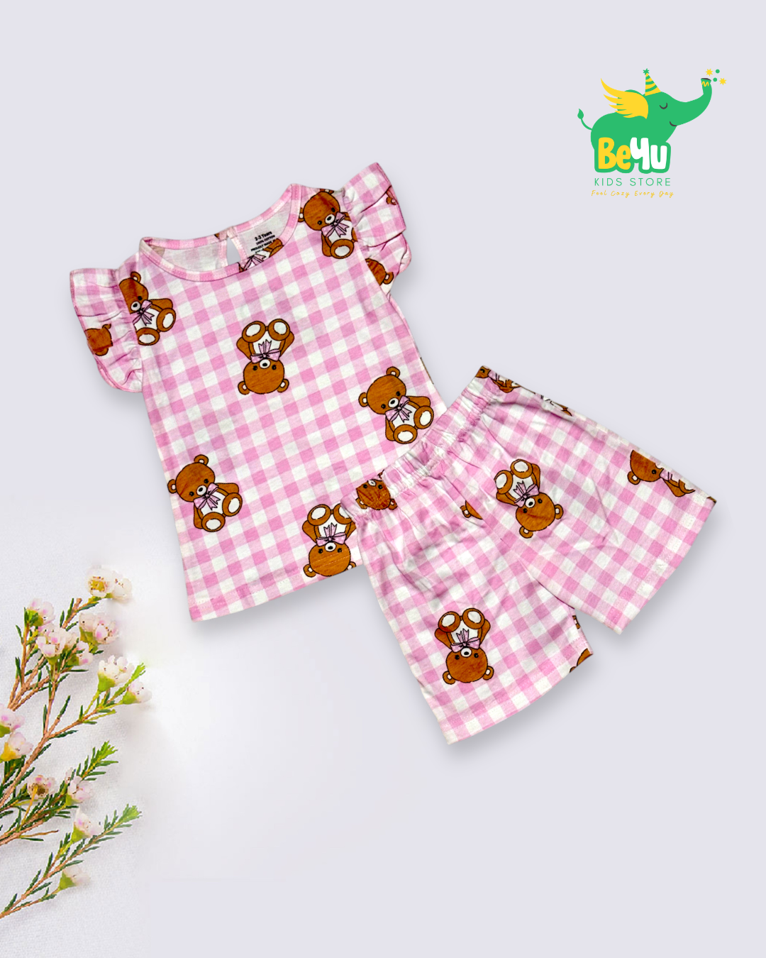 Frill Co-ord Set for Girls - Teddy Bear