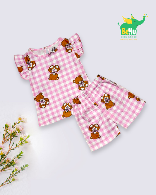 Frill Co-ord Set for Girls - Teddy Bear