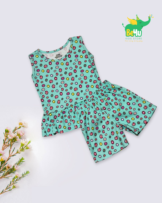 Sleeveless Co-ord Set Girls - Floral Breeze
