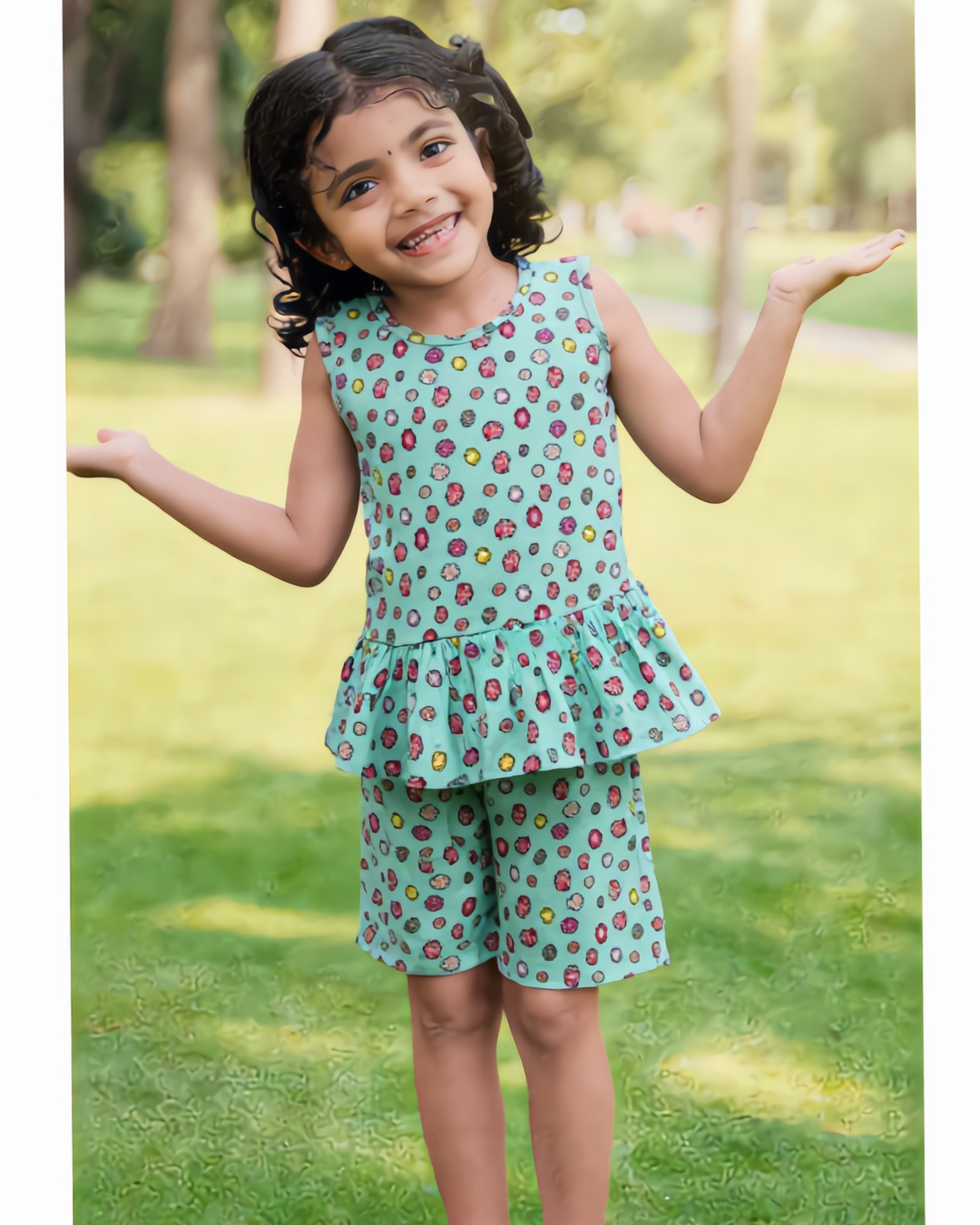 Sleeveless Co-ord Set Girls - Floral Breeze