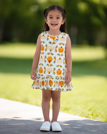 Sleeveless Frock  - Orange Pumpkin