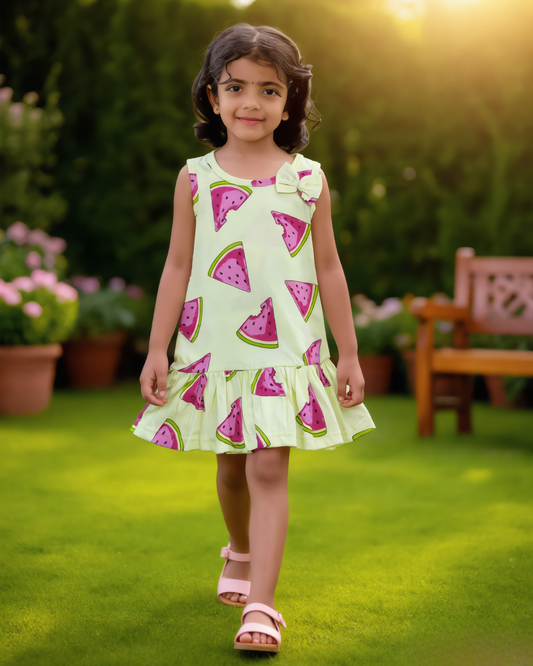 Sleeveless Frock - Watermelon Print